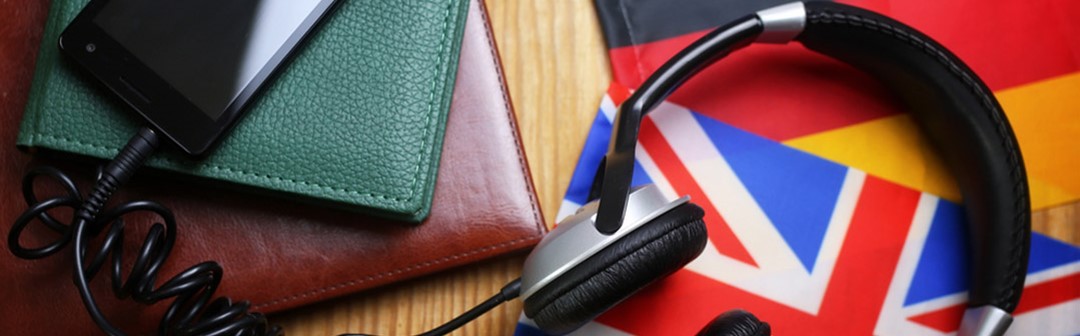 Headphones and British flag