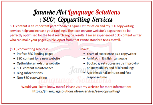 SEO copywriting service flyer